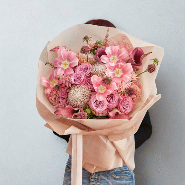 B009 - Bó hoa Tulip – Carey – Cúc Mẫu Đơn