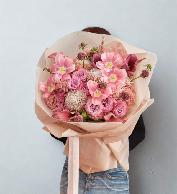 B009 - Bó hoa Tulip – Carey – Cúc Mẫu Đơn