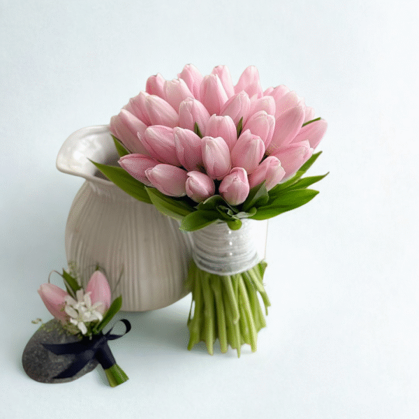 052 - Bó hoa tulip tone hồng pastel