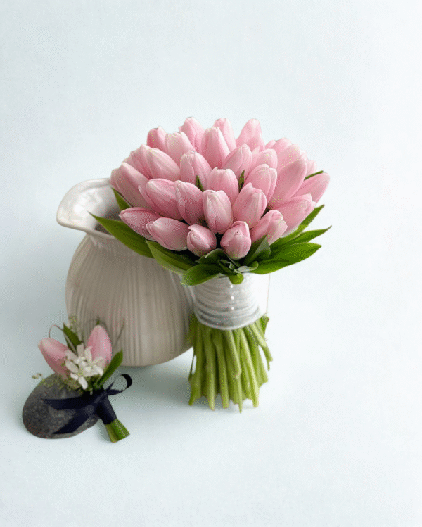 052 - Bó hoa tulip tone hồng pastel